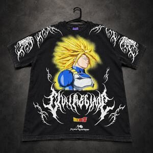 Civil Regime x Dragon Ball Z Super Saiyan T-Shirt Oversized— Washed Black RH-091